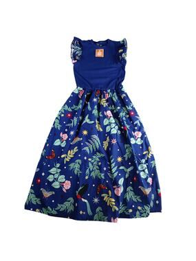 Target Latino Heritage Month Dress Womens Small Blue Moth Butterfly Midi NWT